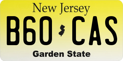 NJ license plate B60CAS