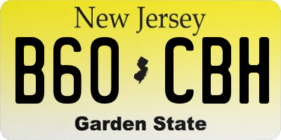 NJ license plate B60CBH