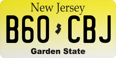 NJ license plate B60CBJ