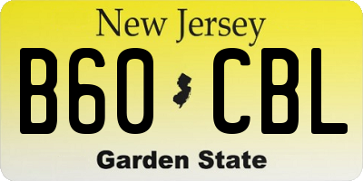 NJ license plate B60CBL