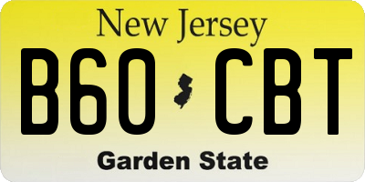 NJ license plate B60CBT