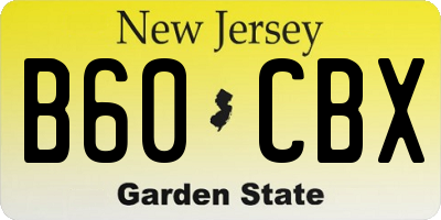 NJ license plate B60CBX