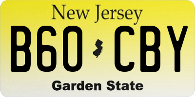 NJ license plate B60CBY