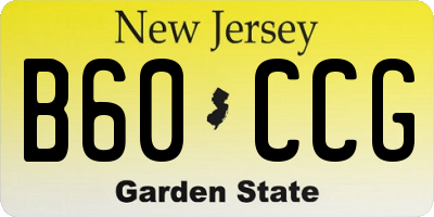 NJ license plate B60CCG