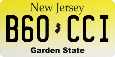 NJ license plate B60CCI