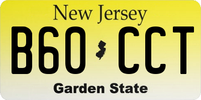 NJ license plate B60CCT