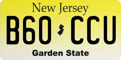 NJ license plate B60CCU