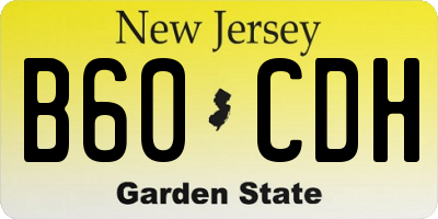 NJ license plate B60CDH