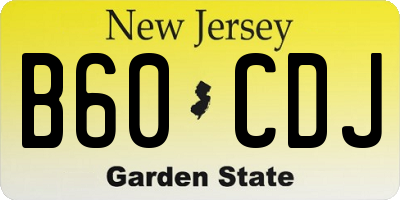 NJ license plate B60CDJ