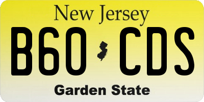 NJ license plate B60CDS