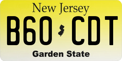 NJ license plate B60CDT