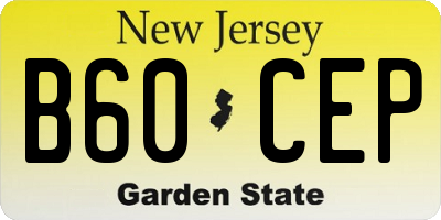 NJ license plate B60CEP