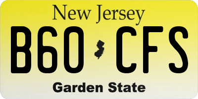 NJ license plate B60CFS