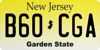 NJ license plate B60CGA