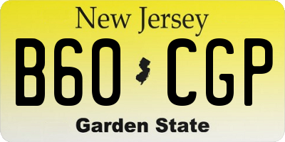 NJ license plate B60CGP