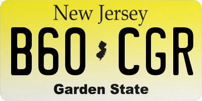 NJ license plate B60CGR