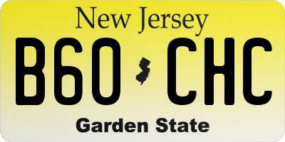 NJ license plate B60CHC