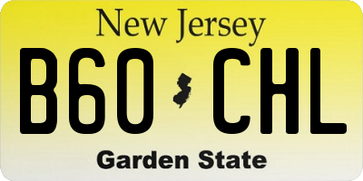 NJ license plate B60CHL