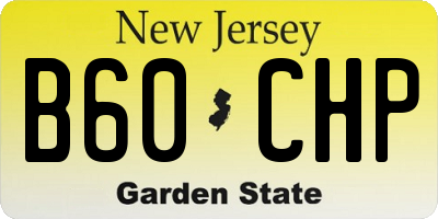 NJ license plate B60CHP