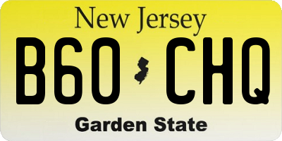 NJ license plate B60CHQ
