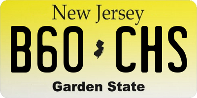 NJ license plate B60CHS