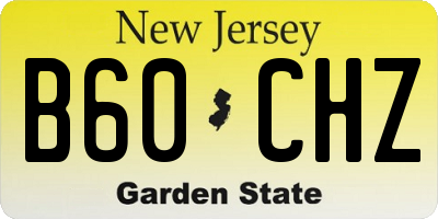 NJ license plate B60CHZ
