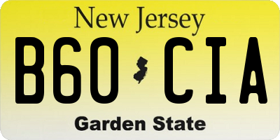 NJ license plate B60CIA