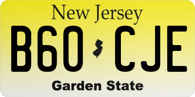 NJ license plate B60CJE