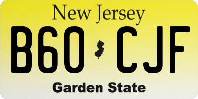 NJ license plate B60CJF