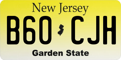 NJ license plate B60CJH