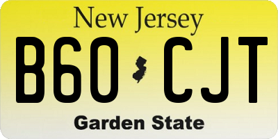NJ license plate B60CJT