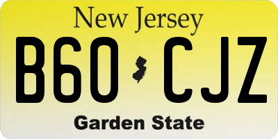 NJ license plate B60CJZ