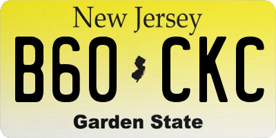 NJ license plate B60CKC