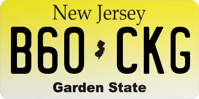 NJ license plate B60CKG