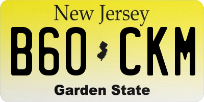NJ license plate B60CKM