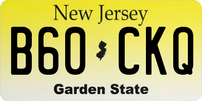 NJ license plate B60CKQ