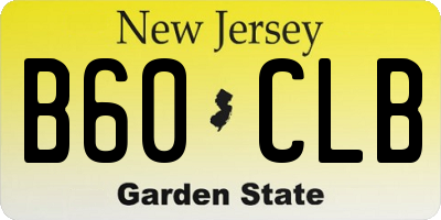 NJ license plate B60CLB