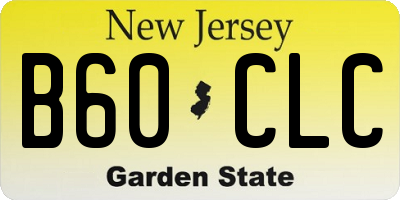NJ license plate B60CLC