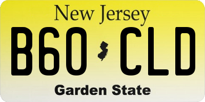 NJ license plate B60CLD