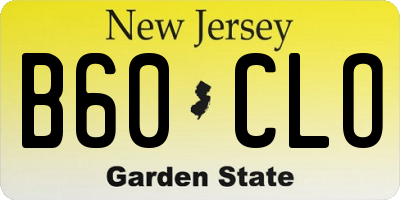 NJ license plate B60CLO