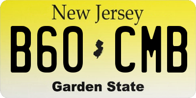 NJ license plate B60CMB