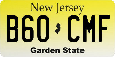 NJ license plate B60CMF