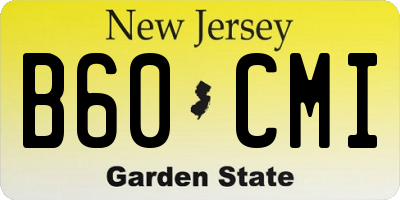 NJ license plate B60CMI
