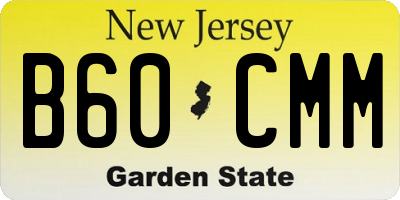 NJ license plate B60CMM