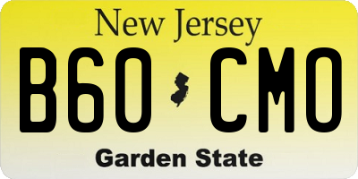 NJ license plate B60CMO