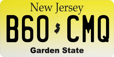 NJ license plate B60CMQ