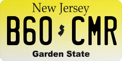NJ license plate B60CMR