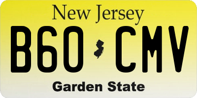 NJ license plate B60CMV