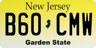 NJ license plate B60CMW