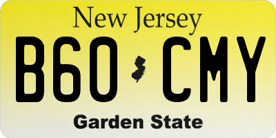 NJ license plate B60CMY